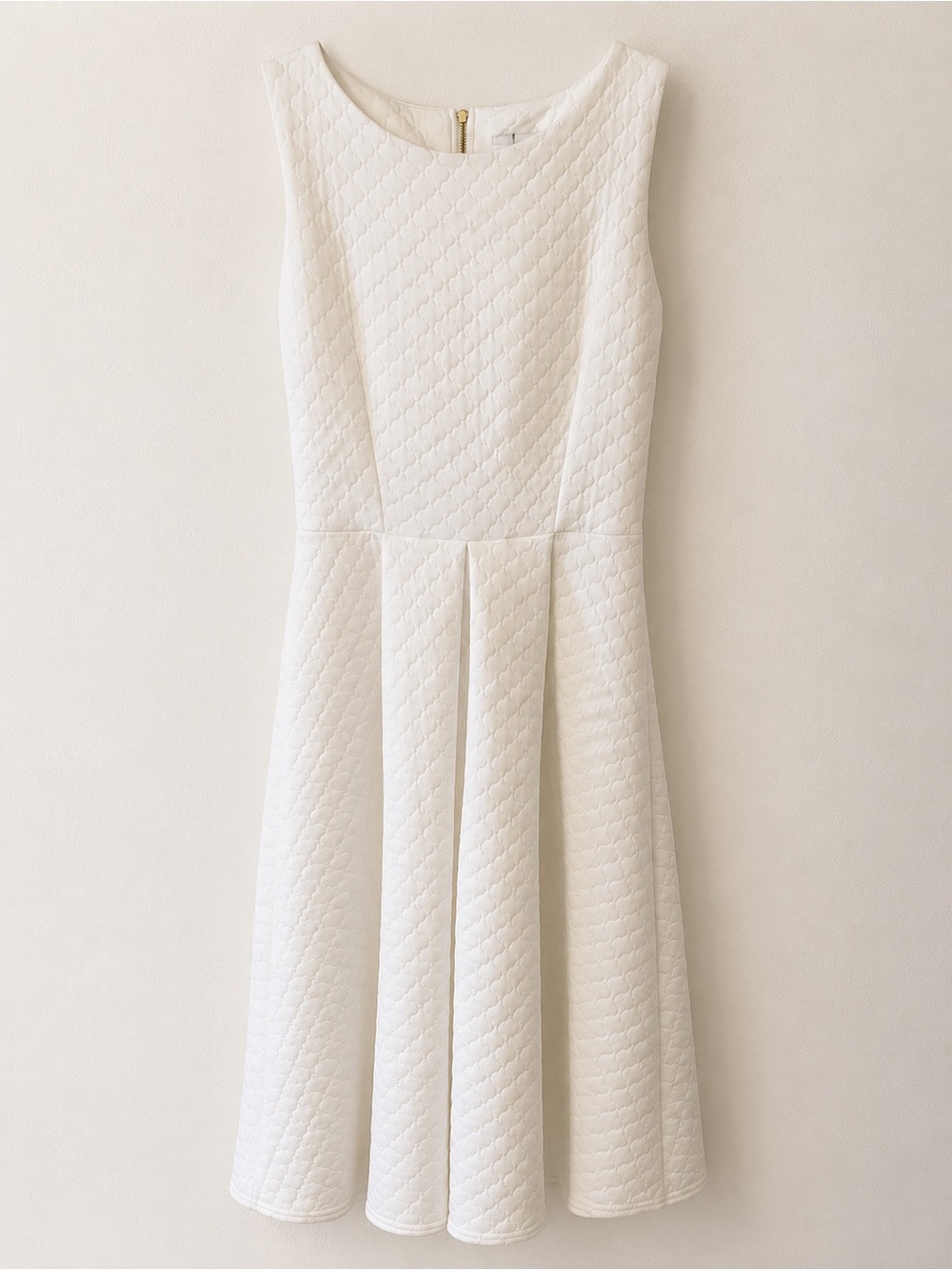 Closet London White Textured Fit & Flare Dress NWT US 6